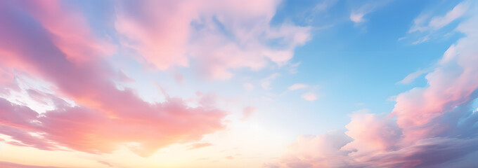 Wall Mural - Beautiful clouds and sunset natural sky background_Generative AI