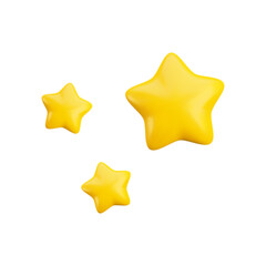 Wall Mural - vector cartoon 3d sparkle gold stars. realistic 3d render magic game concept on white background. fo