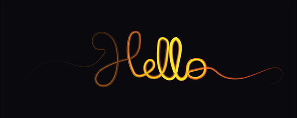 Wall Mural - gradient color hello, Hello. Lettering for banner, poster and sticker concept with text Hello. Bright vector Hello on white background. Calligraphic simple logo for banner, poster, web