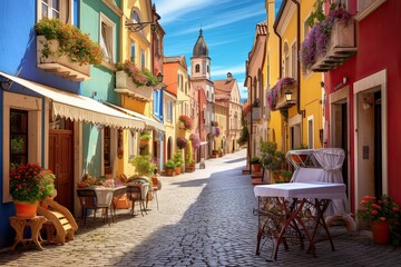 Canvas Print - Market in the old town of Nuremberg, Bavaria, Germany, AI Generated