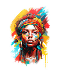 Canvas Print - illustration, africa, african woman, rastafari, rasta, reggae