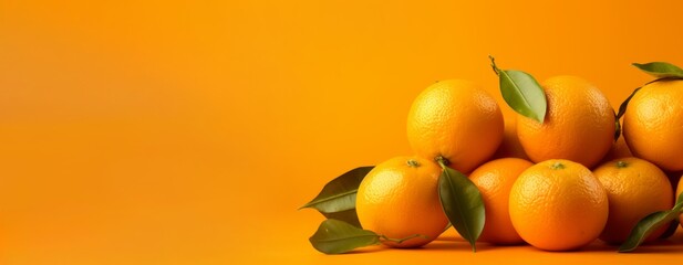 Wall Mural - Background with oranges and a copy space