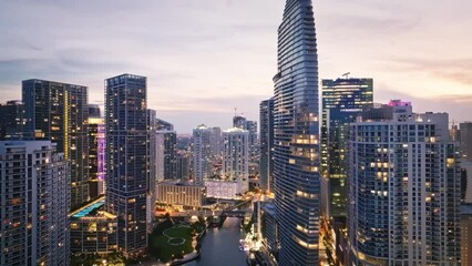 Canvas Print - aerial view downtown Miami Brickell