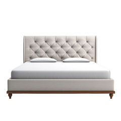 Wall Mural - Modern bed isolated on white or transparent background