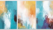 Three Abstract Paintings Versatile Artistic Image Can Apply To A Wide Range Of Creative Design Projects Posters Banners Postcards Magazines Covers Prints Wallpapers