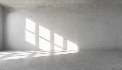 Wall Mural - abstract empty modern concrete room with sunlight from wall openings and rough floor industrial interior background template