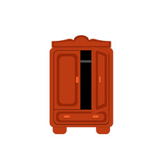 Vector illustration of a cartoon closet with an open door