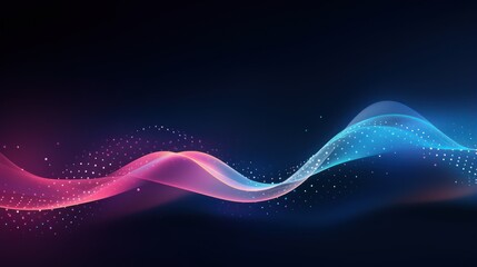 Wall Mural - abstract technology background with waving particle design