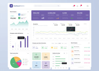 UI UX Infographic dashboard. UI design with graphs, charts and diagrams. Web interface template