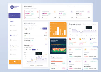 UI UX Infographic dashboard. UI design with graphs, charts and diagrams. Web interface template