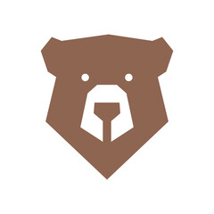 Sticker - brown bear logo design vector image