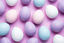 Top View Photo Of Pastel Easter Eggs On A Pink Background