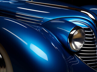 close up of a Abstract blue luxury car 