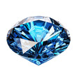 Dazzling diamond blue gemstones on white background.