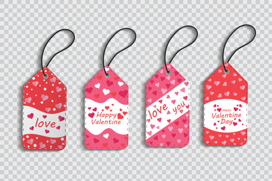 set love or valentine gift tags.Vector Valentine card template. Gift tags, tags or greeting cards
