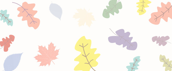 Wall Mural - abstract art autumn background leaves. hand drawing natural art for design.