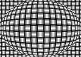 Fototapeta  - Eliptyczne wybrzuszenie 3d, wypukła sfera splecionej metalicznej monochromatycznej taśmy w szarej kolorystyce - abstrakcyjne tło, tekstura