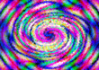 Piękne abstrakcyjne kolorowe kubistyczne tło spiralnie wirujących okrągłych dynamicznych linii 
