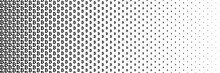 Horizontal Black Halftone Of Bitcoin Currency Sign Design For Pattern And Background.