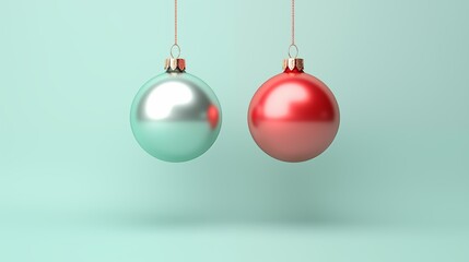 christmas decoration, pastel green and red color simple and clean, top angle --ar 16:9 --v 5.2 Job ID: 3a499df9-4f32-45cf-93b1-c6d34cf5dfe7