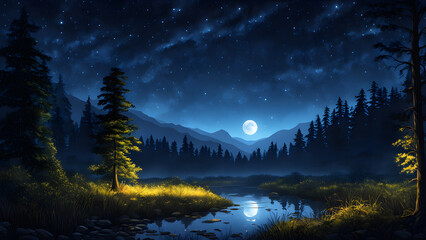 Moon night dark nature background