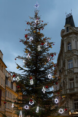 Sticker - Christmas tree in Prague, Czech Republic