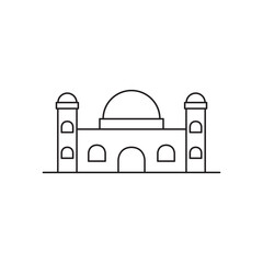 Sticker - mosque dome line logo design vector image