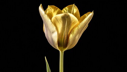 Wall Mural - golden metallic tulip isolated on a background