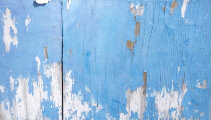 Canvas Print - blue wood background with peeled paint