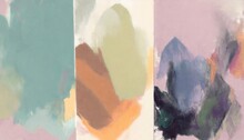 Three Abstract Pastel Paintings Versatile Artistic Image For Creative Design Projects Posters Cards Banners Magazines Prints Wallpapers Artist Made Art No Ai