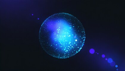 Wall Mural - 3d abstract sphere sphere particles on dark background science and technology 3d