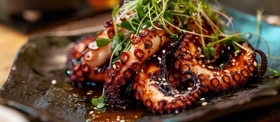 Wall Mural - Grilled baby octopus prepared in Korean fashion