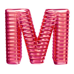 Pink symbol with ribbed horizontal. letter m