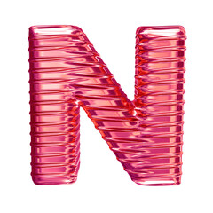 Pink symbol with ribbed horizontal. letter n