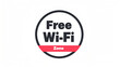 Black and white Wi-Fi symbol. Free Wi-fi zone icon on white background. Free internet access sign, minimalist design. Monochrome Wi-Fi logo. Dual toned wireless zone marker. Classic Wi-Fi emblem