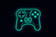 Neon game controller or joystick for game console. Neural network AI generated art
