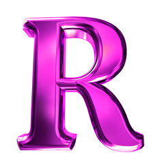 Wall Mural - Purple symbol with bevel. letter r