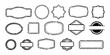 © Narek - Set of stamps in various shapes and forms. Collection of empty grungy frames and stamps in vintage style isolated on white background. Hand drawn postmark in different shapes. Retro vector illustratio
