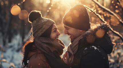 a man and woman are smiling together