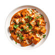 Delicious Plate of Paneer Tikka Masala Isolated on a Transparent Background 