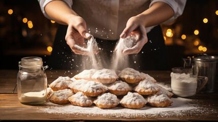 Wall Mural - muffins with powdered sugar