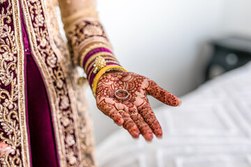 Indian bride's wedding henna mehendi mehndi hands close up