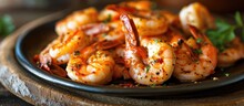 Spicy Shrimp On A Plate.