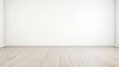 Rendering of a white wall view, illustration of an antique wooden floor interior, White empty room interior. The inside of the background. Nordic house interior.empty wall for writing