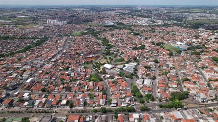 Wall Mural - Aerial view of the city Sumaré, in São Paulo, Brazil