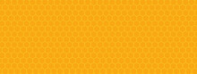 Yellow Honeycomb Hexagon Texture. Bee Honey Background Vector Illustration