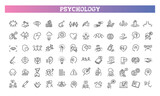 Fototapeta  - Psychology and mental line icons collection