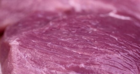 Wall Mural - raw pork meat on the table during pickling, fresh pork for cooking meat dishes