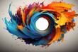 Generative AI image of a colorful splash of paint creates a circle