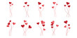 Set of heart corner decoration. Valentine and love decoration for corner in greeting card, invitation, and design.
